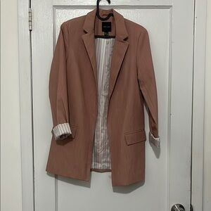 New Look Blush Jacket with Striped Interior